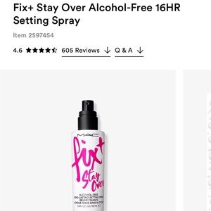 Fix+ Stay Over Alcohol-Free 16HR Setting Spray